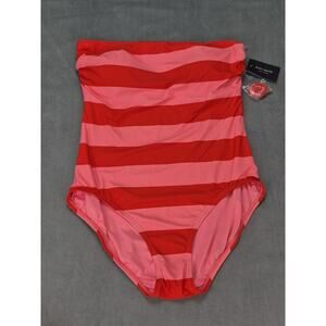 Kate Spade Size XL One Piece Bathing Suit Orange and Peach Stripes
